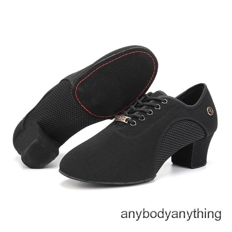 Latin Ballroom Dance Shoes Women Lace-up Practice Closed Toe Salsa Dance Shoes gallery