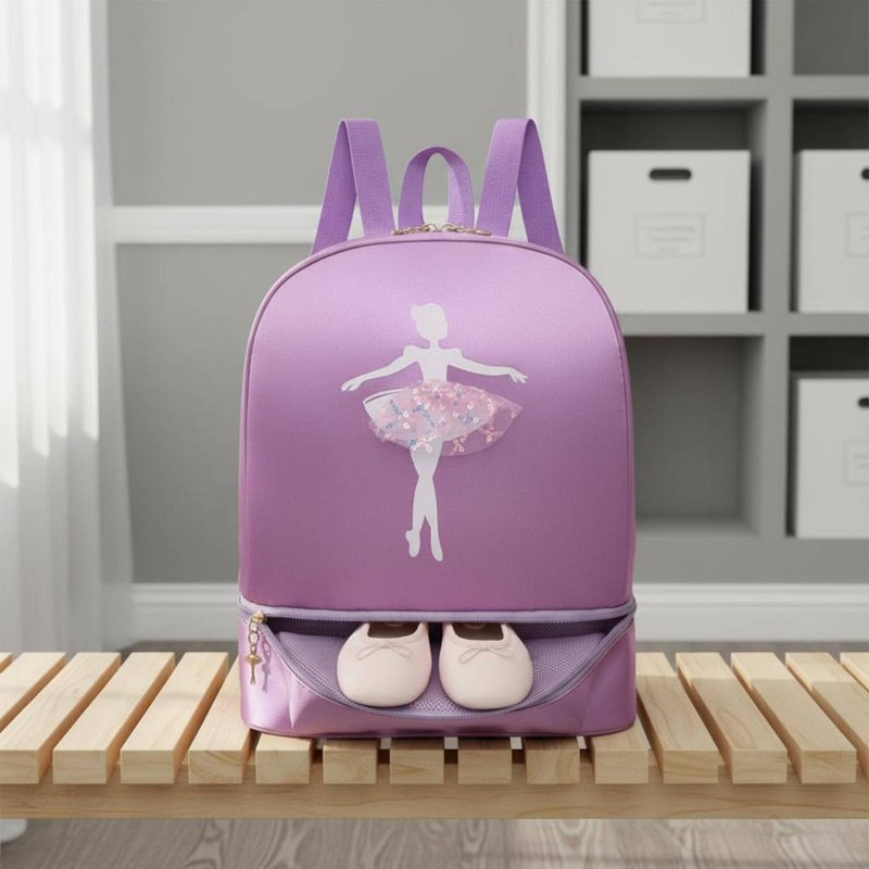 Dance Bag Shoe Compartment Water Resistant Girls Ballet Backpack gallery