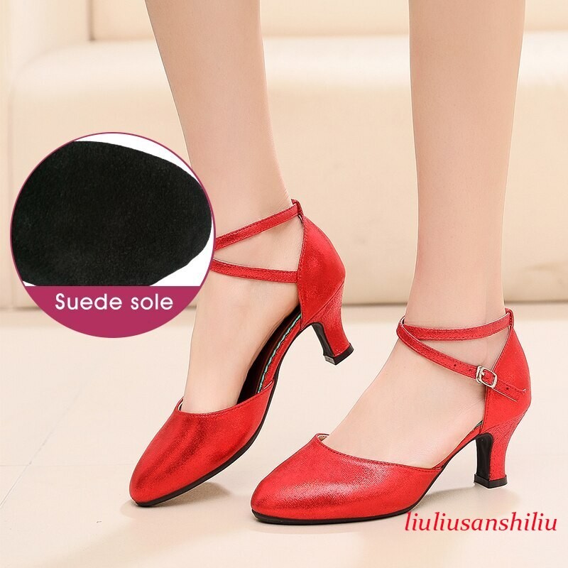 Girls Modern Latin Dance Shoes Women Ballroom Tango Dancing Shoes Closed Toe gallery