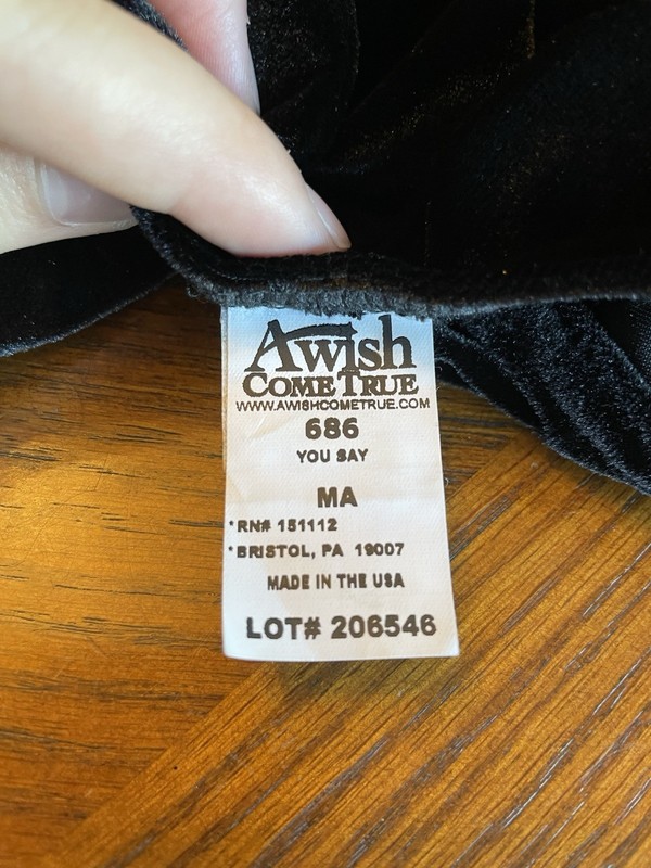 A Wish Come True Adult Medium Black Velvet Floral Mesh Overlay Leotard Dress 686 gallery