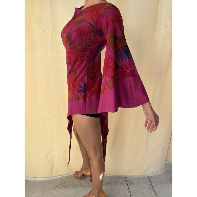 Ballroom Competition Dress S / M Velvet Purple Pink Unique Floral vintage gallery