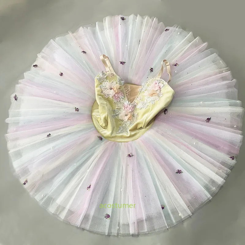 Professional Ballet Tutu Girls Blue Pink Platter Pancake Tutu Party Dress Child gallery