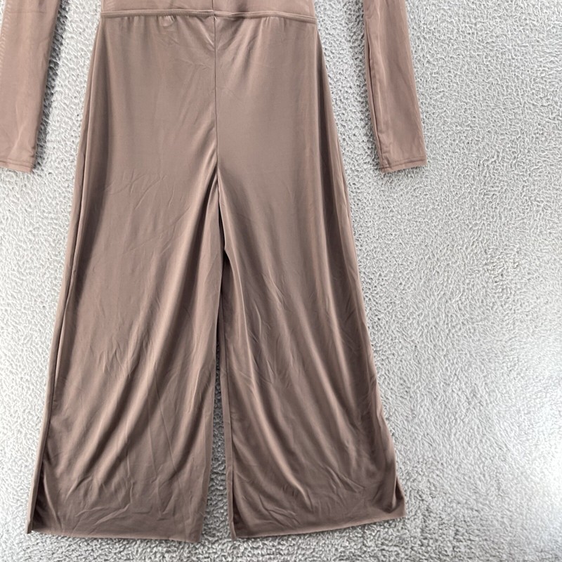 Balera Jumpsuit Women Small SA Tan Natural Wide Leg Stretch Light Dancewear gallery
