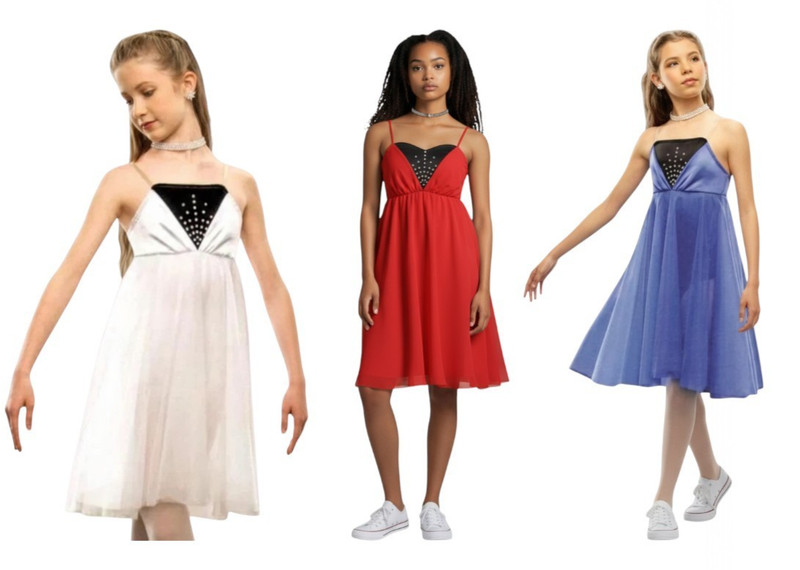 Lot of 6 Royalty Dance Costume Red 1-2C & 1-6C White 1-2C Blue 3-2C Ballet Dress gallery