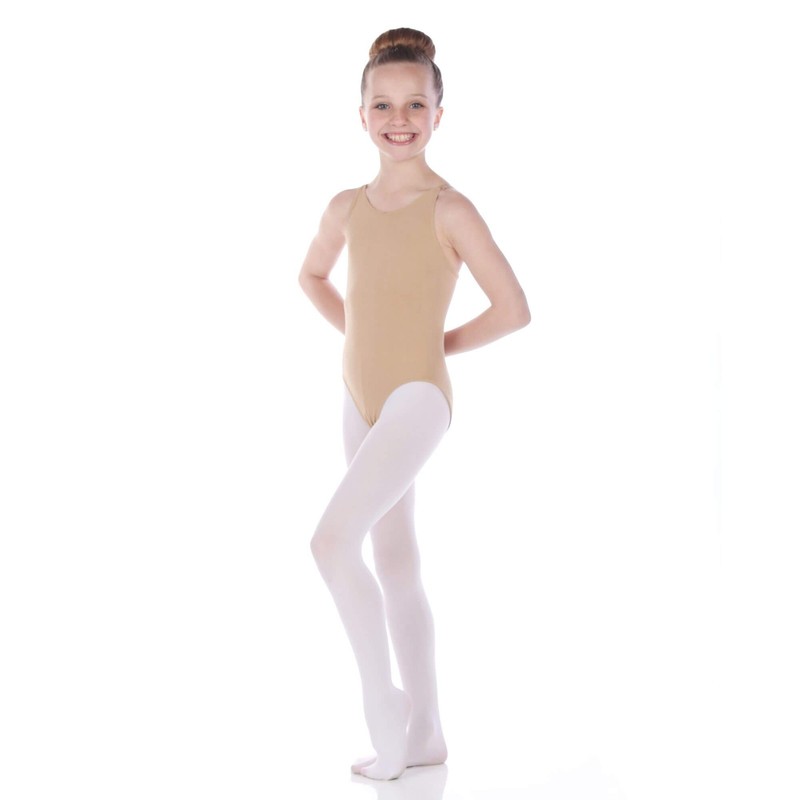 Danzcue Girls Nude Seamless Undergarment Camisole Leotard with Adjustable Str…