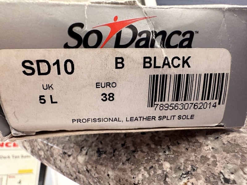 So Danca ballet shoes SD10 B Black Up 5L Euro 38