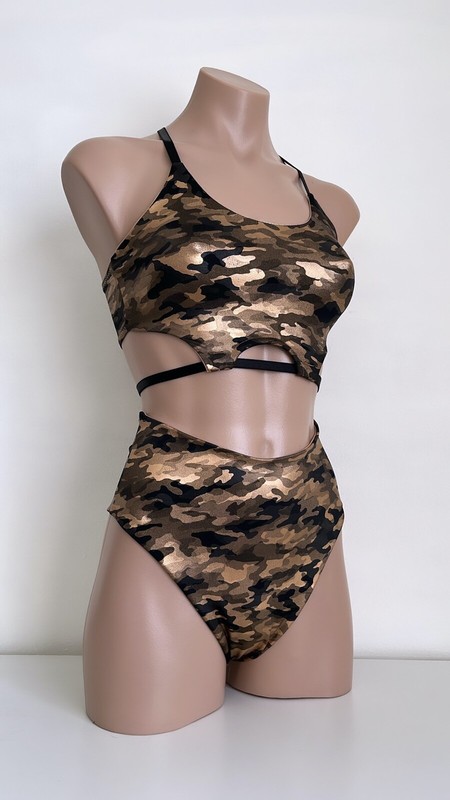 Schminke 🍂 Camouflage Baby Evils bra top dance set Pole-wear pleasure bottoms