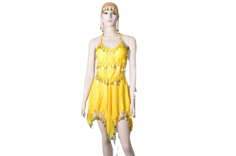 Women Belly Dance Costume jumpsuits Belt Skirt Silver Gold Coins exotic fashion
