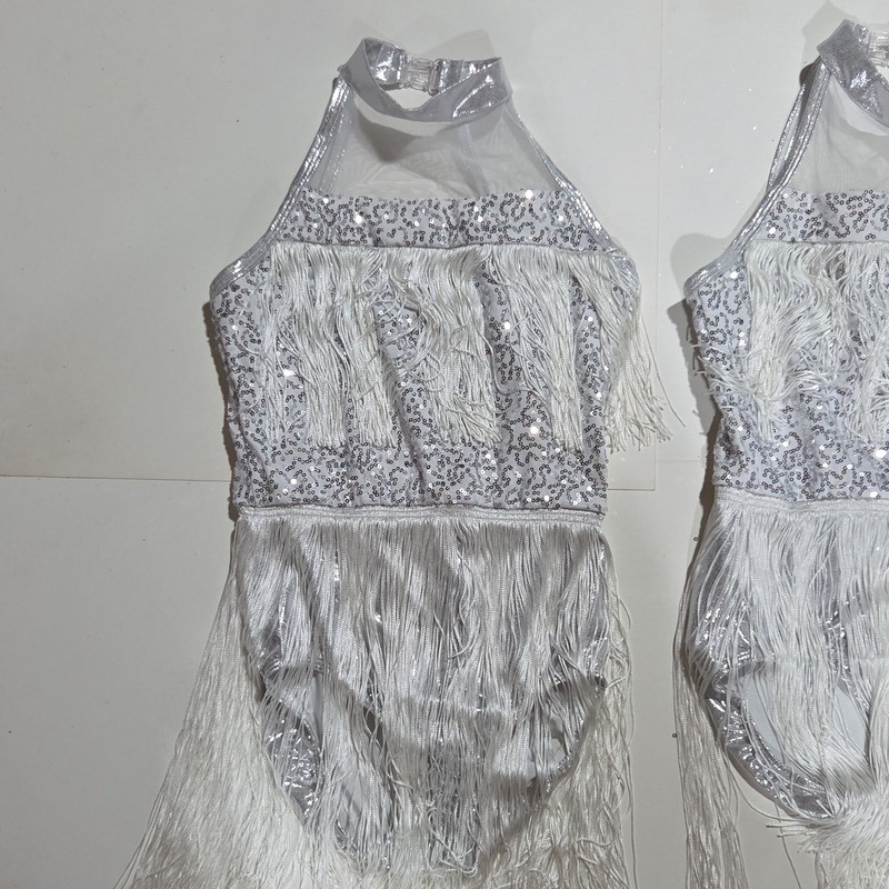 Curtain Call Silver Sequin Fringe Dance Outfit Women Style J5483 Size CLA gallery