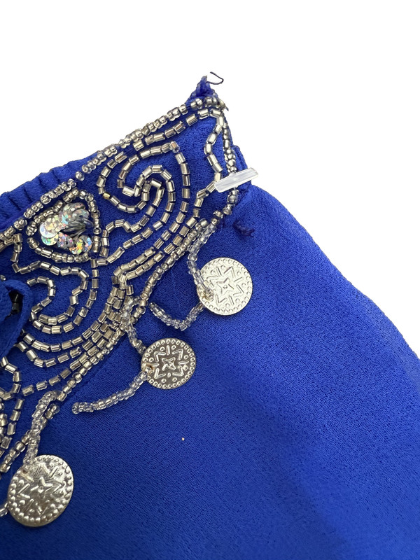 Belly Dance Sequin Tassel Fringe Butterfly Beading Silver Tone Coin Beads y2k gallery