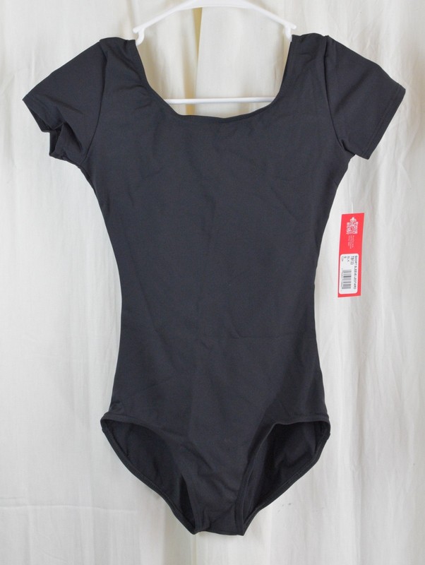 Capezio Womens Team Basic Short Sleeve Leotard Black Size Small