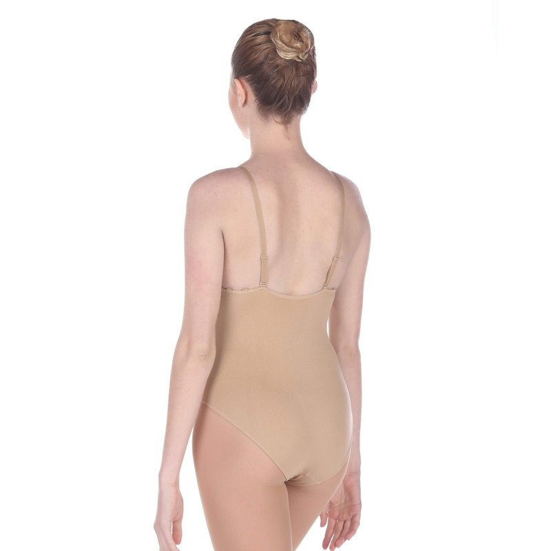 Danzcue Womens Nude Seamless Undergarment Camisole Leotard with Adjustable St... gallery