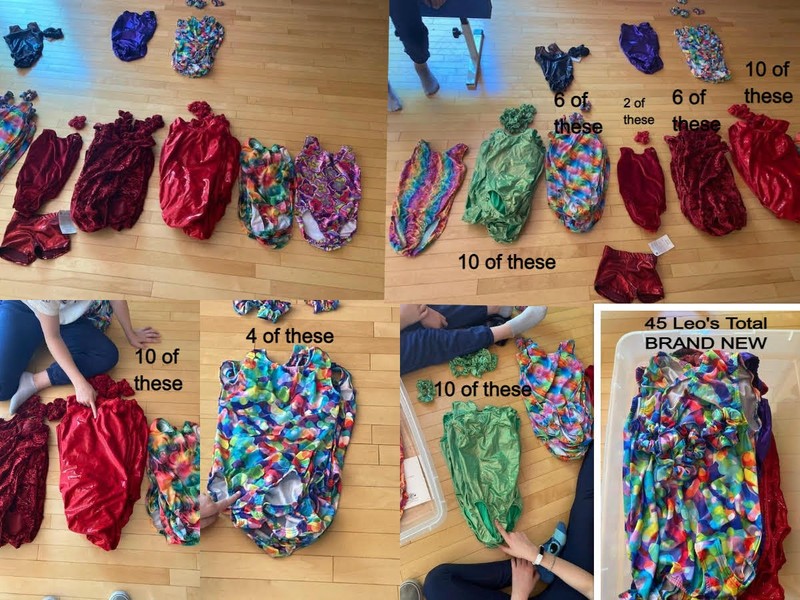 Gymansts Brand New Bulk Quantity of 45 Leo’s Gymanstics Leotards Various Sizes