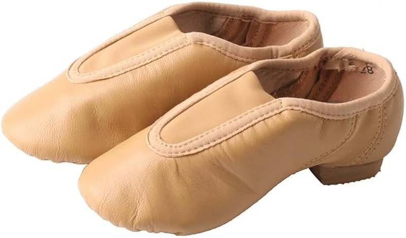 Girls’ Slip-on Leather Dance Shoes Comfortable and Non Slip Size 39 Color Aprico