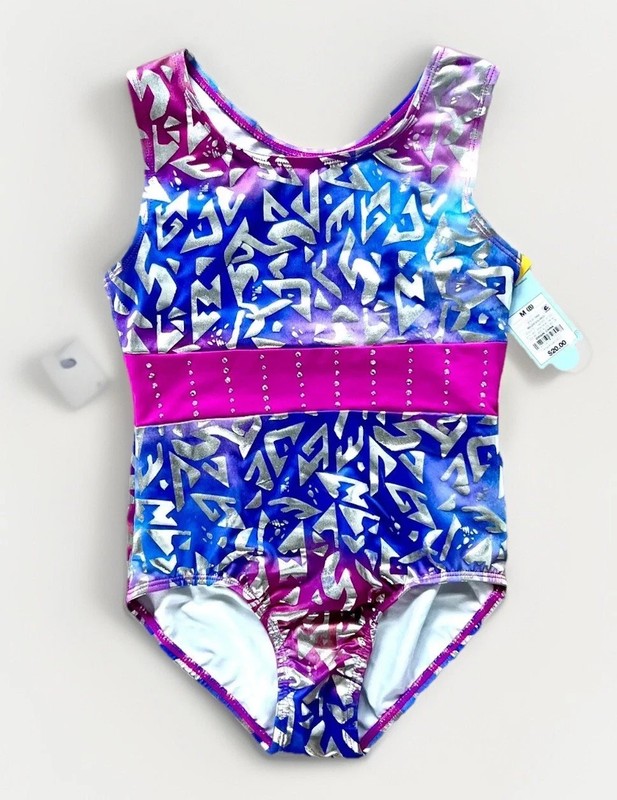 Cat & Jack Girls’ Gymnastics Leotard Ombre’ Magenta Studded Waist Size M (8)