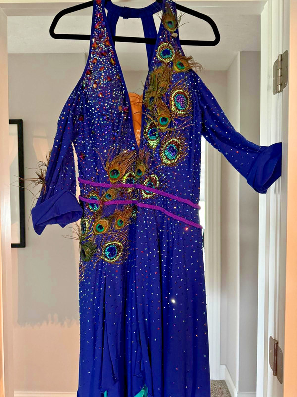 Dore ballroom dancer peackot dress – too fun 16, 18, 20, 22 L, XL, 1X, 2X