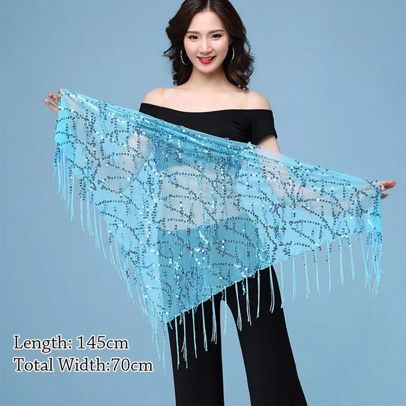 Belly Dance Costumes Sequins Tassel Belly Dance Hip Scarf for Women. gallery