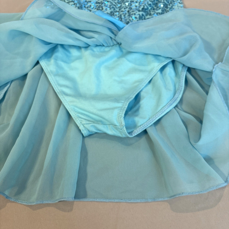 iEFiEL Girls Blue Sleeveless Sequin Dance Tutu Dress Outfit Skirted Leotard XL gallery