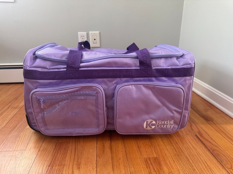 Kendall Country Rolling Dance Bag with Garment Rack, Purple, Large 28″ OPEN BOX