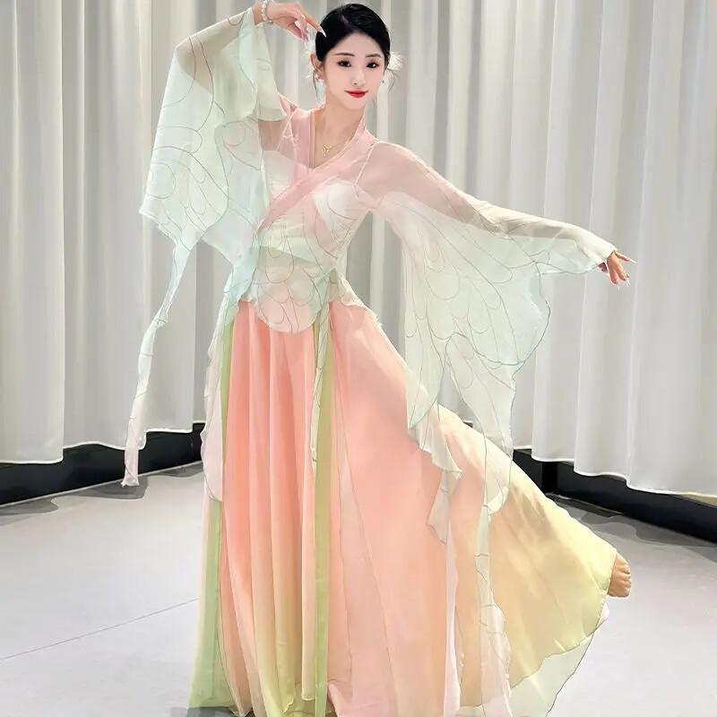 Chinese Dance Dress Women Classical Dancer Performance Costumes Practice Clothes gallery