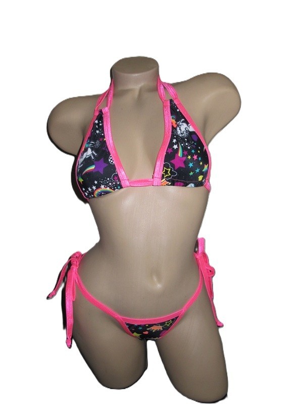 Unicorn Multicolor Sasha Exotic Dancewear Stripper Thong Bikini Sexy Exoticwear gallery
