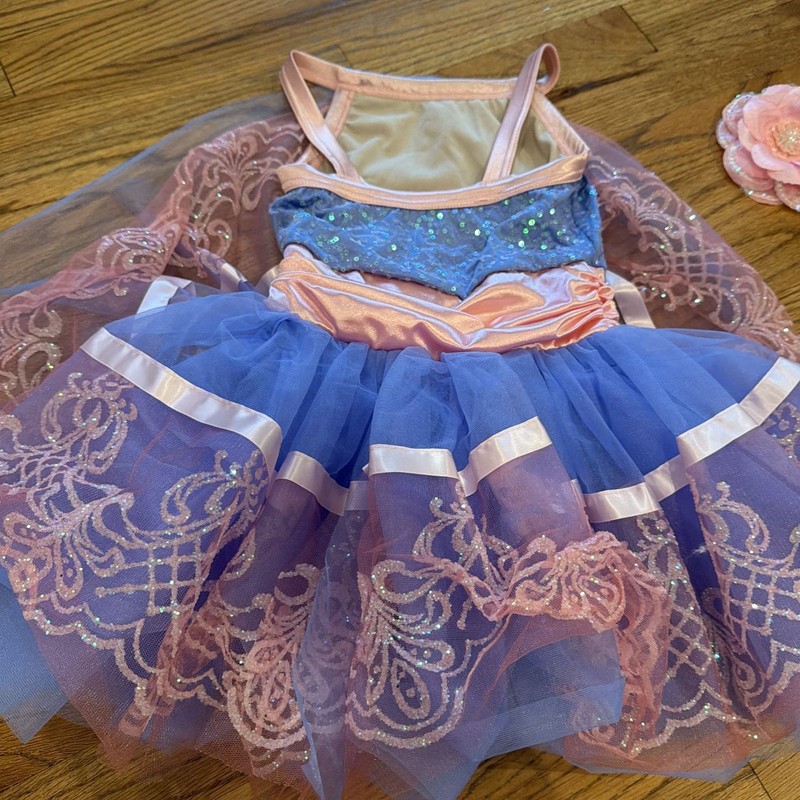 WEISSMAN SMALL CHILD PURPLE PINK BALLET COSTUME JAZZ COMPETITION DANCE 12560 gallery