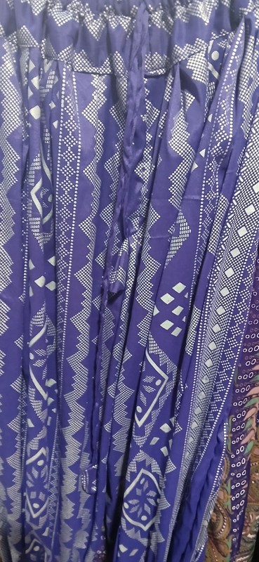 PURPLE ASSUIT PRINT TRIBAL GYPSY BOHEMIAN DELUXE ATS GYPSY PANTALOONS