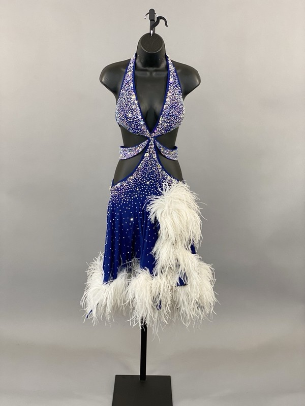 Dore Designs Blue Latin Rhythm Dance Dress Costume
