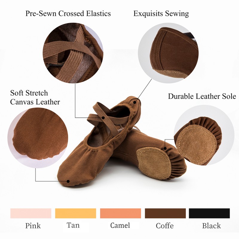 Women and Girls' Ballet Shoes Gymnastics Yoga Dance Slipper Split-Sole gallery