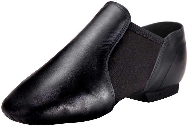Tent Leather Upper Jazz Shoe Slip-on for Women and Men’s Dance Shoes Black 9M