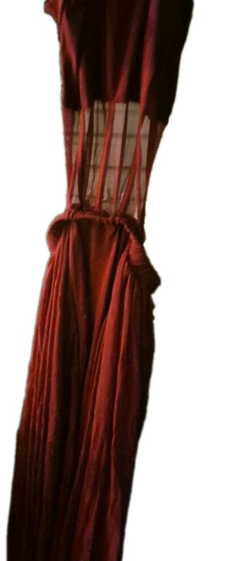 Costume Gallery Burgundy Spandex & Mesh Panels Dance Costume 1 Piece 26" Waist gallery