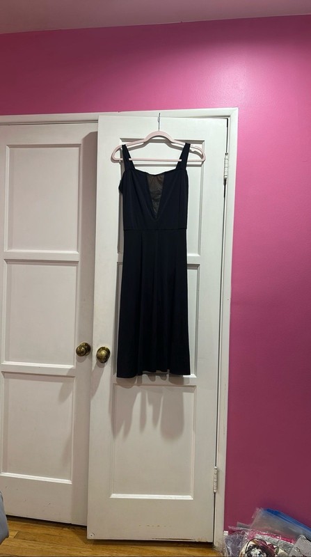 Black Dance Costume. Weissman Adult Large. Simple With Black Skirt, Thick Straps