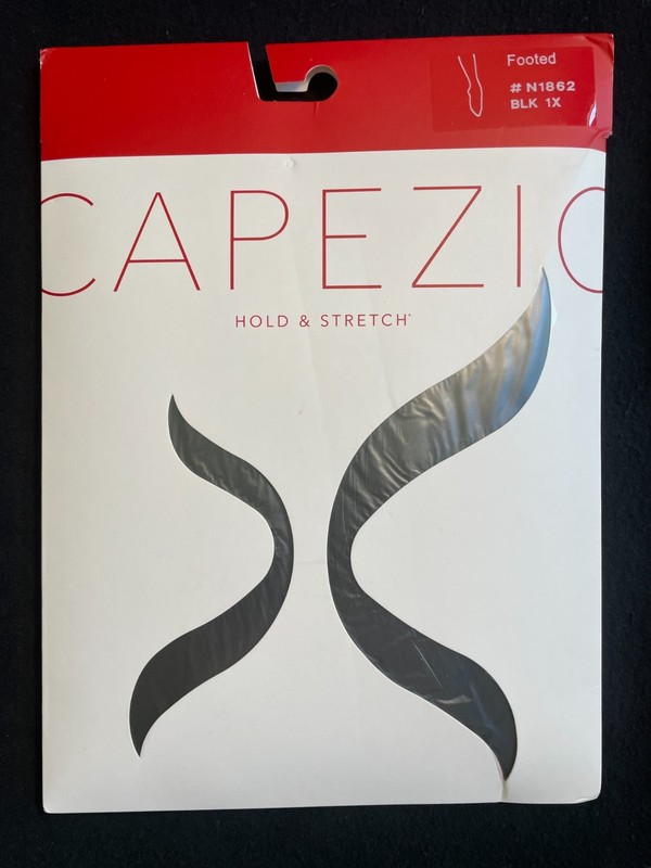 Capezio Tights Plus Size 1X Black Hold & Stretch Footed Tights Dance Ballet N186