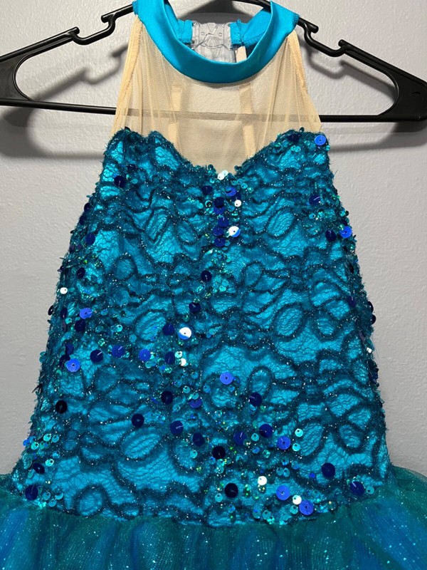 Costume Gallery Blue Sequin Dance Costume Dress Women’s Size Small Adult gallery