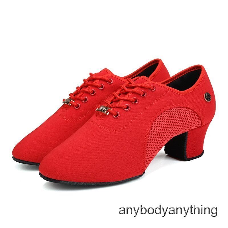 Latin Ballroom Dance Shoes Women Lace-up Practice Closed Toe Salsa Dance Shoes gallery