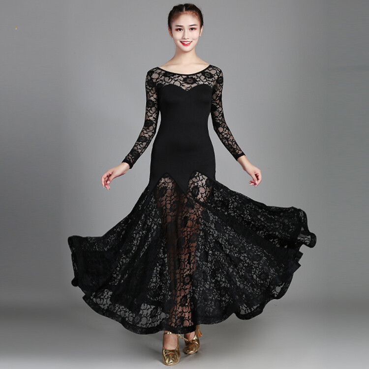 Adult Latin Ballroom Modern Dance Maxi Dress Salsa Waltz Standard Tango Fox Trot