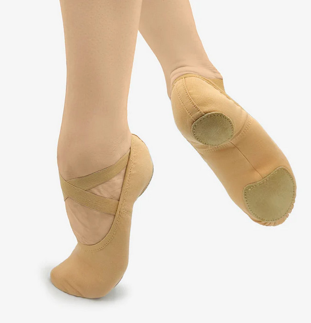 Bliss SD16 Adult Stretch Canvas Split Sole Ballet Shoe 4 L C Nude