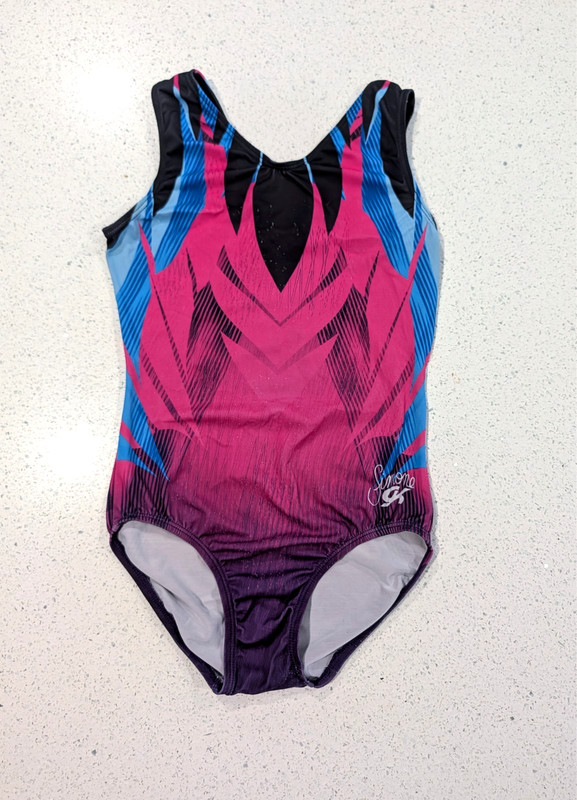 GK Elite Olympic SIMONE BILES AM Medium Gymnastics Dance Leotard ON POINT defect