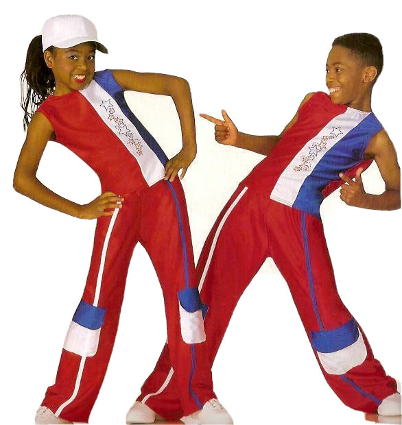 RAP USA Adult Large Dance Costume Unisex Jazz Hip Hop Cargo Pocket Pants & Top