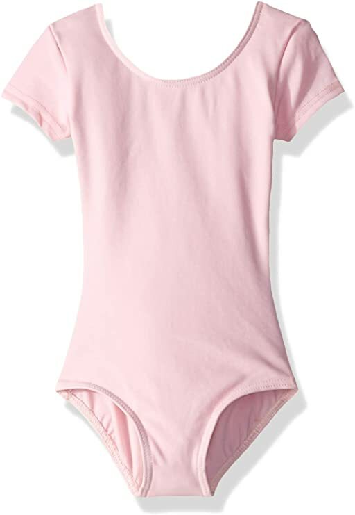 Capezio Girls Team Basic Short Sleeve Leotard Pink Size Toddler 2-4 VGUC