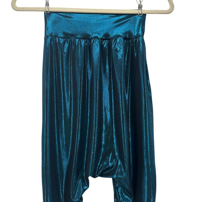 Balera Dancewear Girls Large Child LC Harem Pants Metallic Blue Shiny Pull On gallery