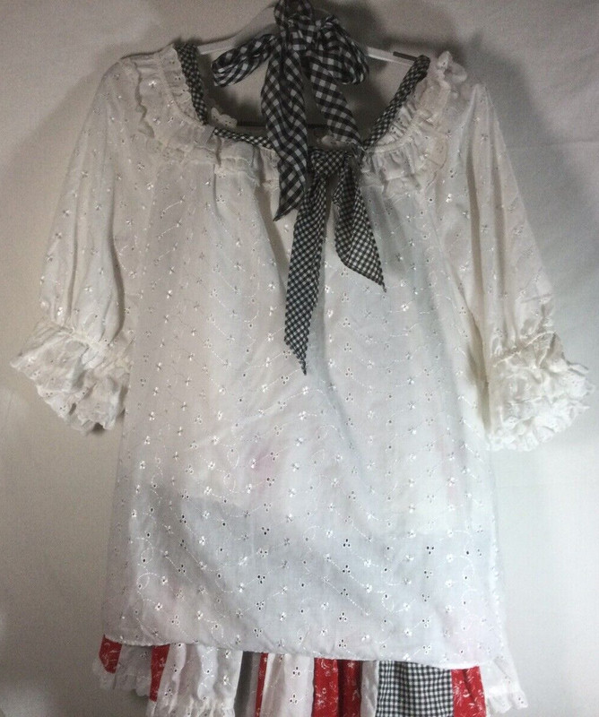 Vintage Fashions By Bettye Square Dance Set Skirt Red Paisley Black Plaid M