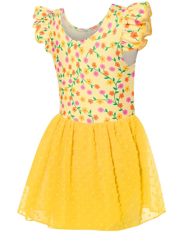 Ballet Leotard for Girls Dance Leotards with Skirt Toddler 4T Ruffle Sleeve B... gallery
