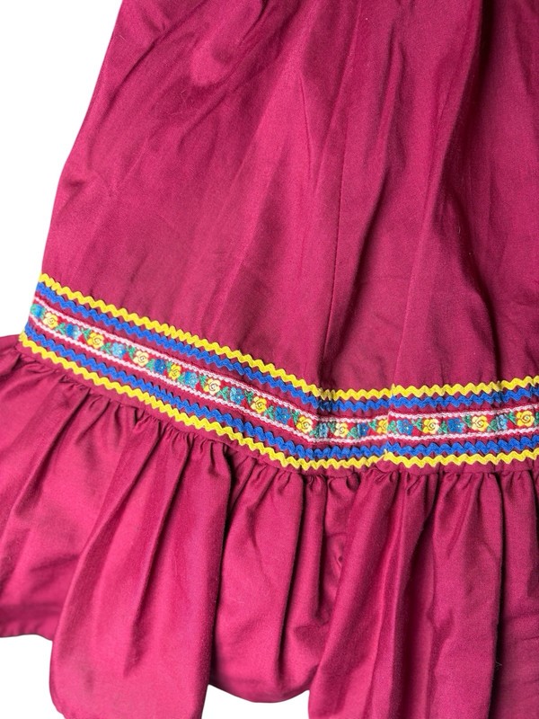 Vintage 70s Women’s Malco Modes Prairie Folk Peasant Skirt Set Belt Gold Shoes gallery