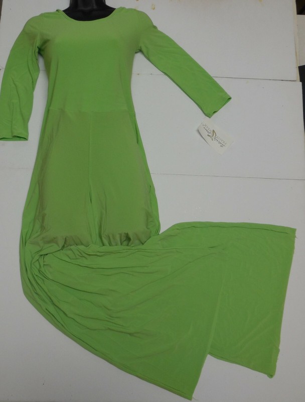 Lime 3/4 Sleeve Palazzo Leg Jumpsuit Praise Dance Liturgical Spandex C/Adult NWT