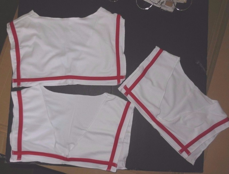 new Lot of 3 Dance Costume Sailor Collars White trimmed in red Pin on gallery