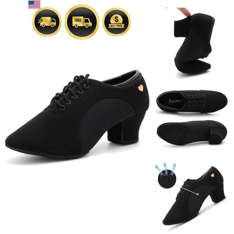 Women’s Latin Dance Shoes Lace-up Ballroom Modern Salsa Rhythm Teaching Pract…