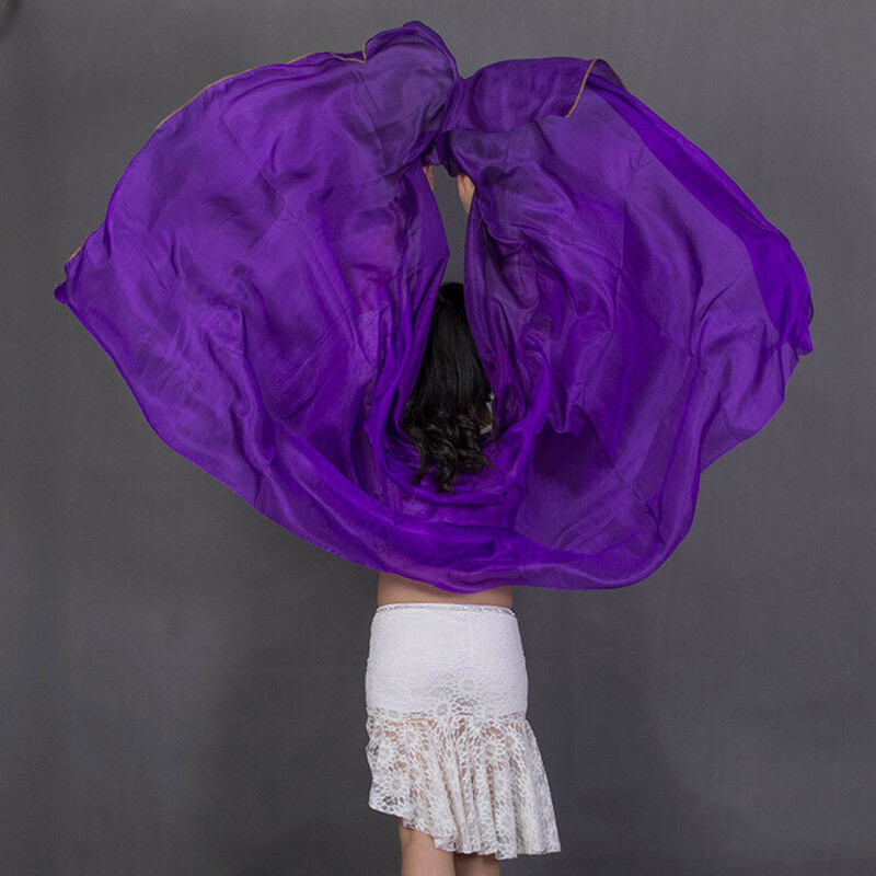 SolidColor women 100% Silk Scarf Shawl Belly Dance Waving Scarf Veil Dance ////