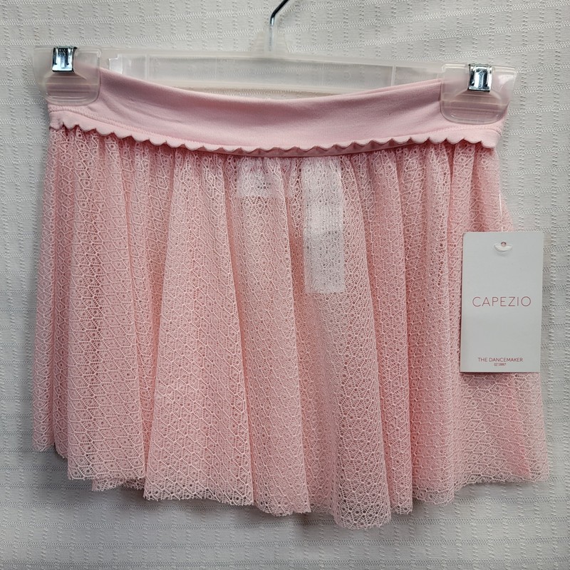 NWT Capezio “The Dancemaker” Lace Pull-On Pink Skirt Lace Overlay