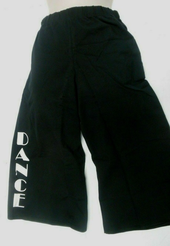 "DANCE" Wide leg Capri PANTS Black Cotton Spandex Child Ladies Great coverup gallery
